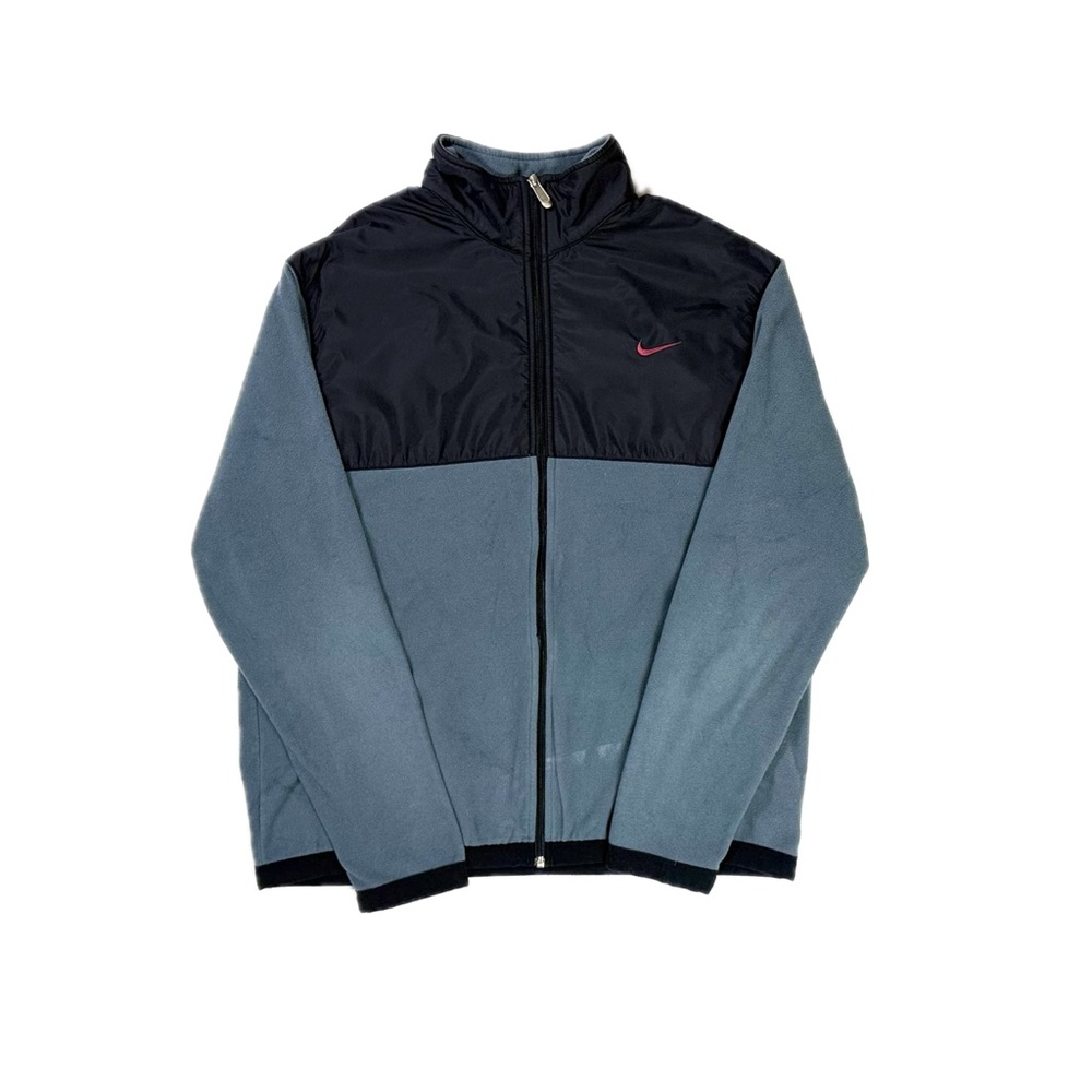 Vintage Y2K‎ Nike black cyan blue pink swoosh fleece Sweatshirt women XL